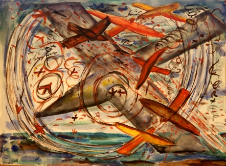Warplanes Watercolour 1944